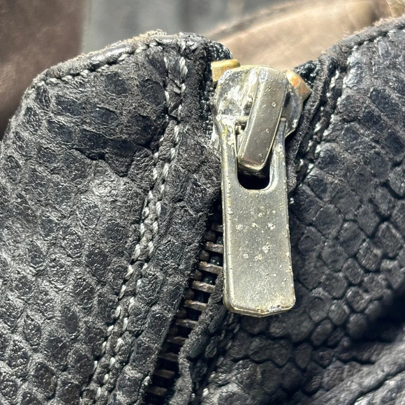 Officine Creative Legrand Black Snakeskin Reptile Look Leather Booties Size 38 - Picture 10 of 13